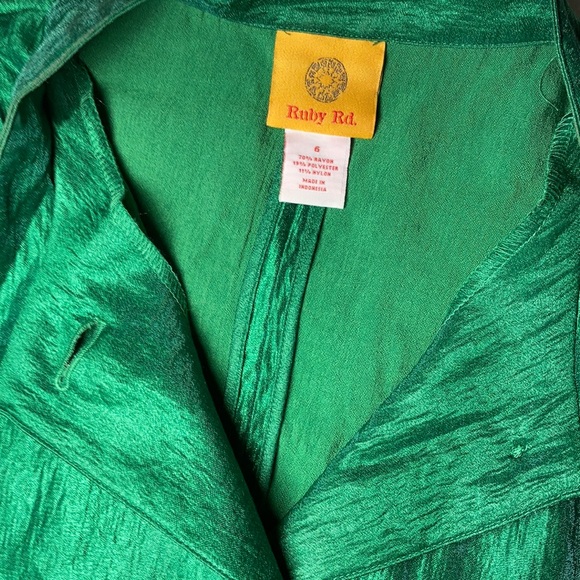 CLOSING SALE Ruby Rd. Vintage Green Blazer - Picture 2 of 5